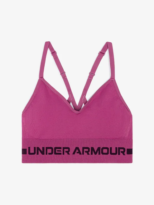 Under Armour Under Armour Women's Sports Bra Seamless Low Long Bra Pink, LG