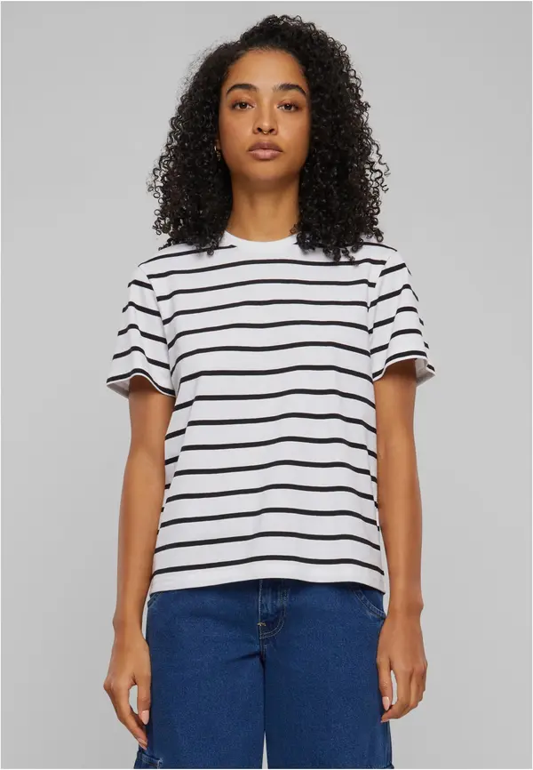 Urban Classics Urban Classics Ladies Striped Boxes Tee T-Shirt
