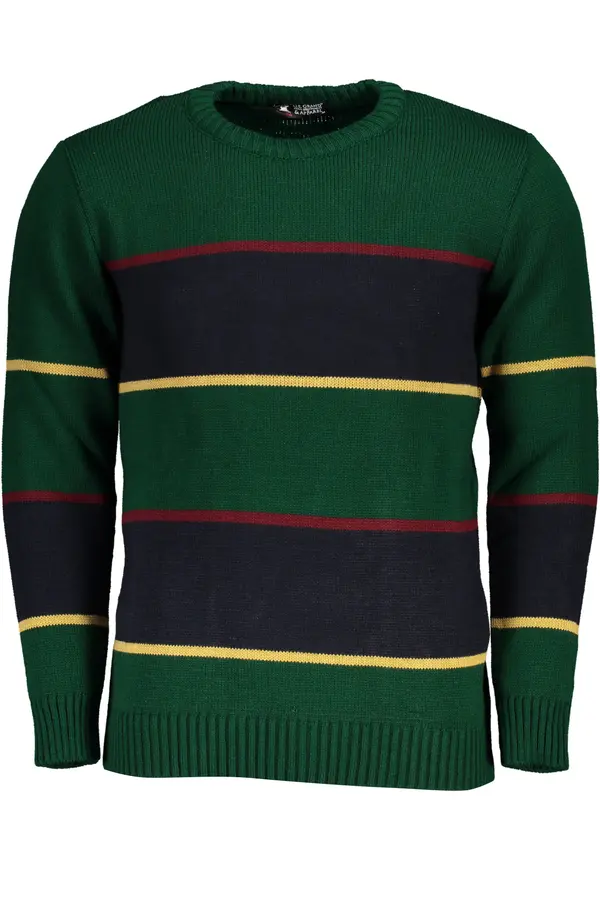 U.S. GRAND US GRAND POLO GREEN MEN'S SWEATER