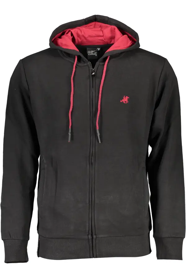 U.S. GRAND US GRAND POLO MEN'S BLACK ZIP-UP SWEATSHIRT