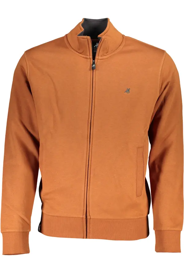 U.S. GRAND US GRAND POLO MEN'S BROWN ZIP SWEATSHIRT