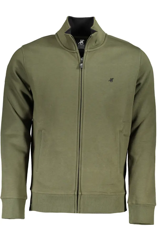 U.S. GRAND US GRAND POLO MEN'S GREEN ZIP SWEATSHIRT