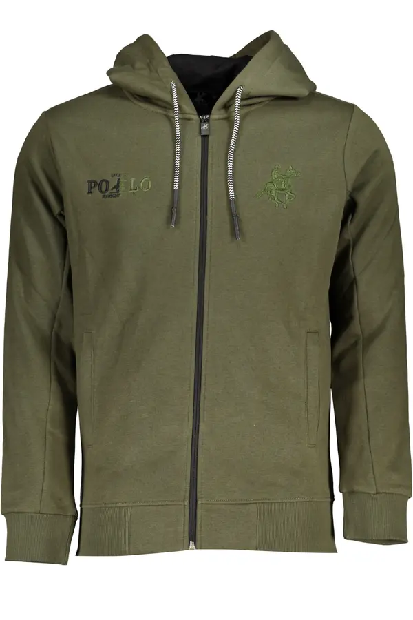 U.S. GRAND US GRAND POLO MEN'S GREEN ZIP SWEATSHIRT
