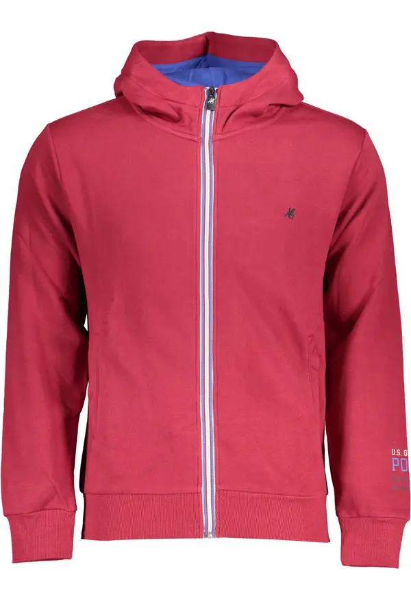 U.S. GRAND US GRAND POLO MEN'S RED ZIP SWEATSHIRT