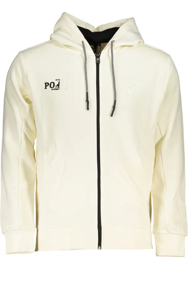 U.S. GRAND US GRAND POLO MEN'S WHITE ZIP SWEATSHIRT