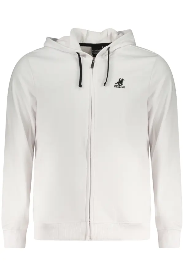 U.S. GRAND US GRAND POLO MEN'S ZIP-UP SWEATSHIRT WHITE