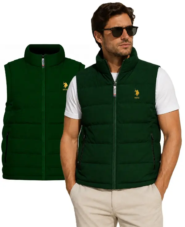US Polo Assn US Polo Assn. - Moški brezrokavnik temno zelene barve