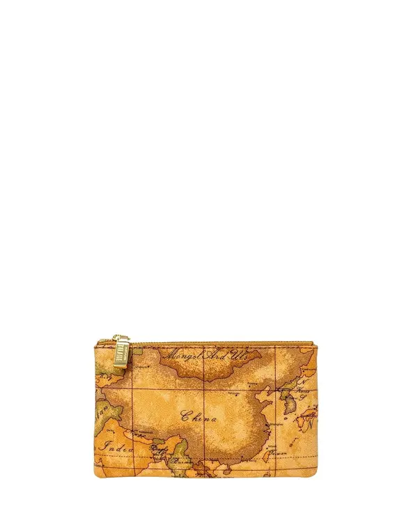 Alviero Martini Prima Classe Usnjena denarnica z vzorcem zemljevida