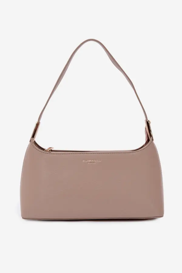 FLORA & CO Usnjena torbica Flora&amp;Co iz eko usnja, temno bež barve