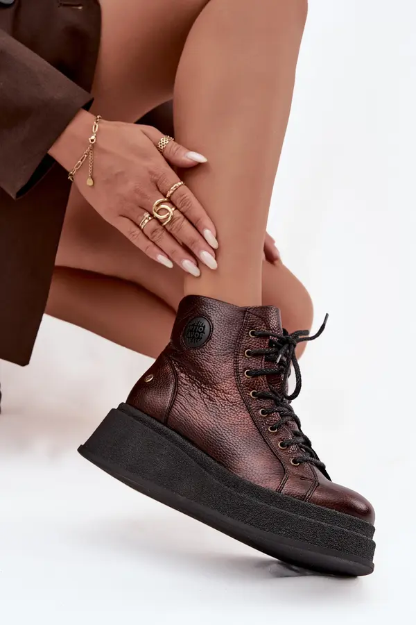 Maciejka Usnjeni gležnjarji na platformi Maciejka