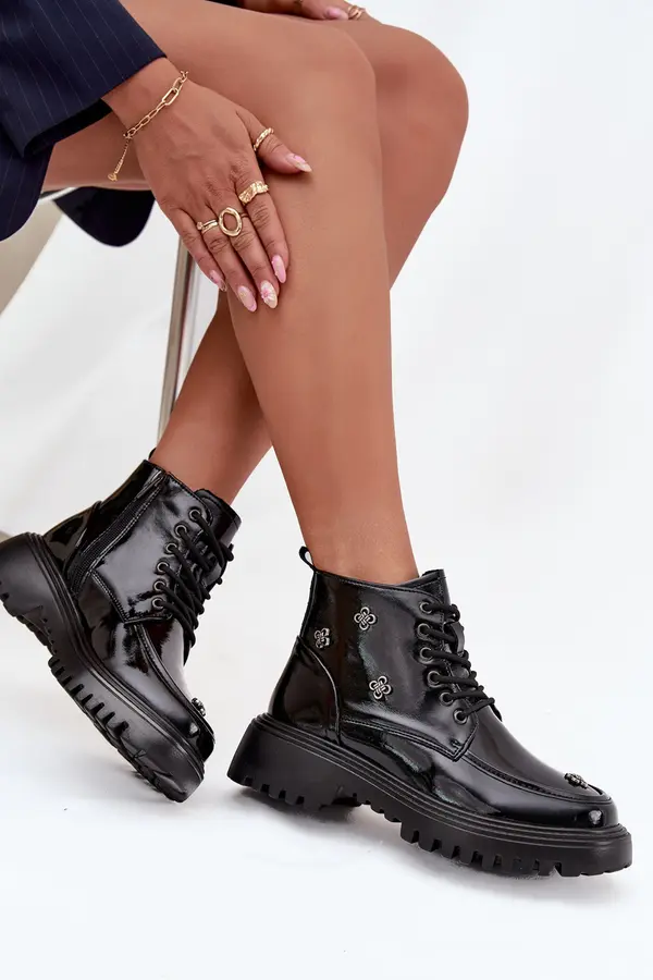 ARTIKER Usnjeni gležnjarji z okraski Artiker