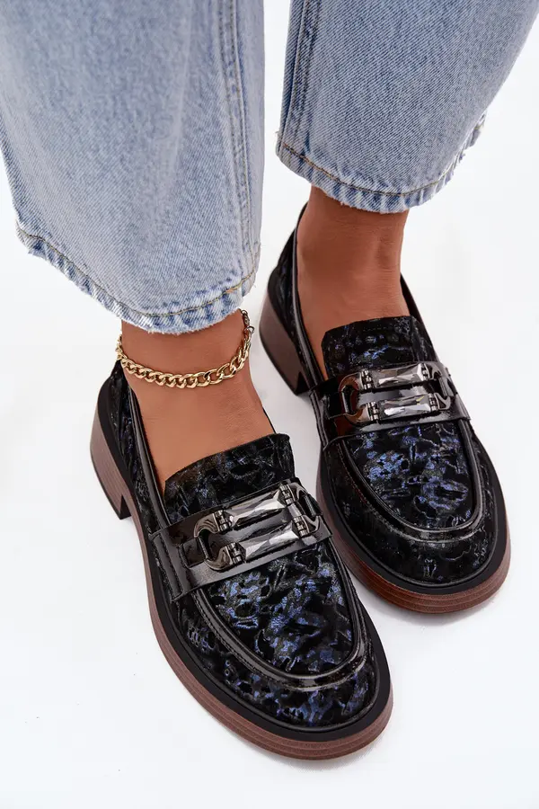 D&A Usnjeni semiš mokasini z detajli D&amp;A