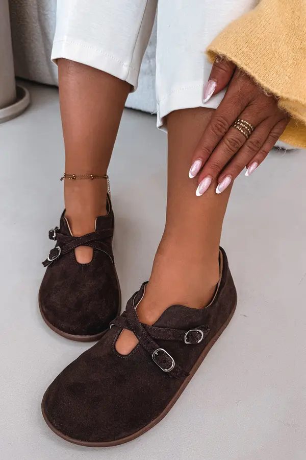 Zazoo Usnjeni semiš mokasini Zazoo N1271 čokoladni