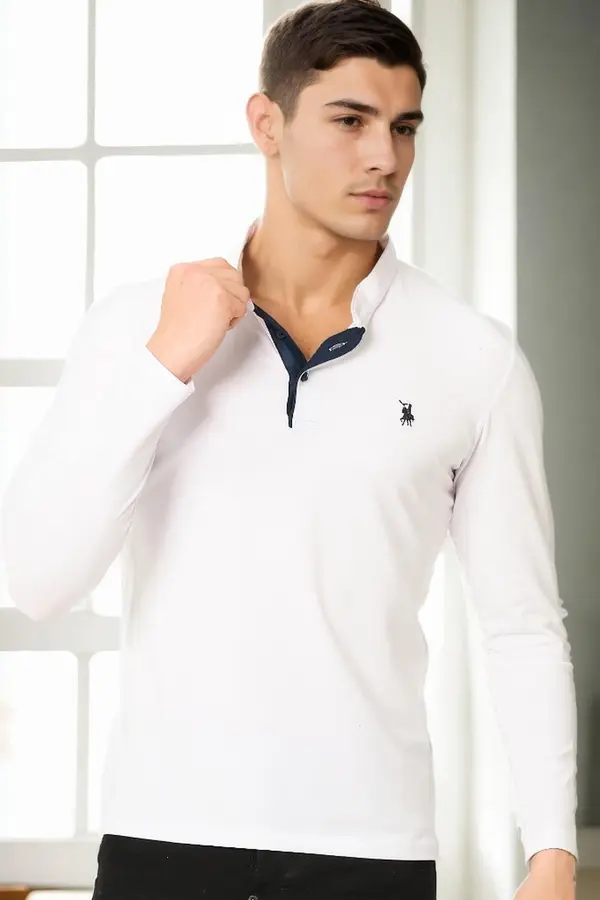 dewberry V4009 DEWBERRY MEN'S SWEATSHIRT-WHITE 1