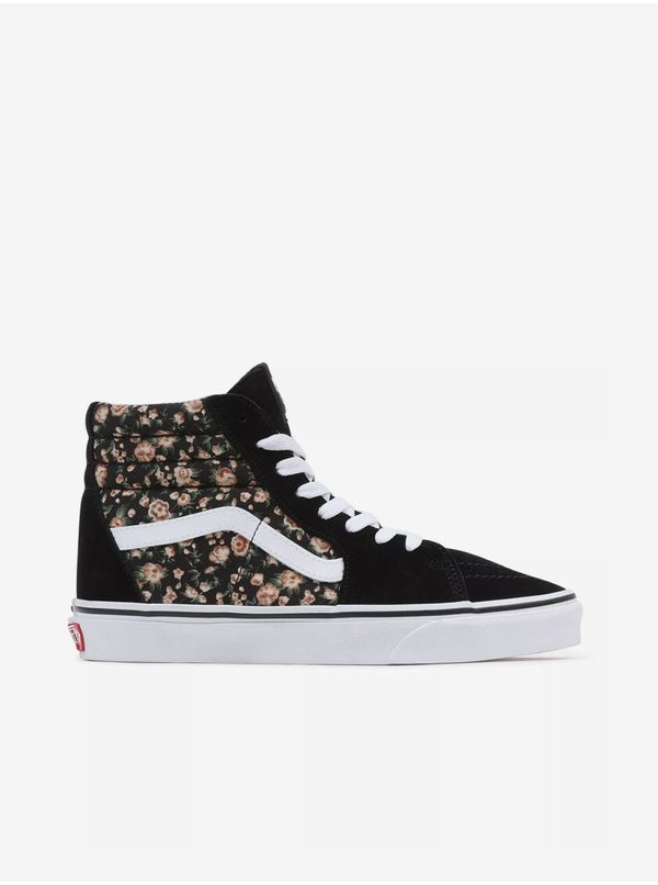 Vans Vans Black Womens Floral Ankle Sneakers with Suede Details V - Women