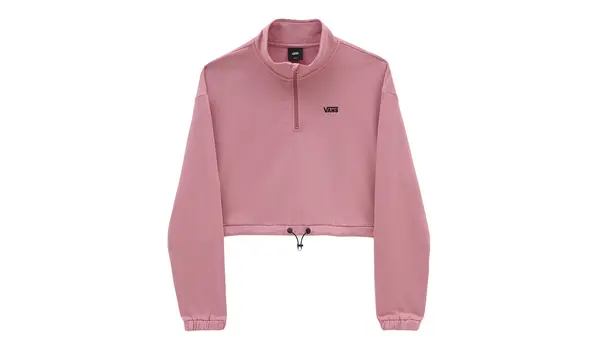 Vans Vans roza flis pulover z zadrgo na levi strani prsnega koša