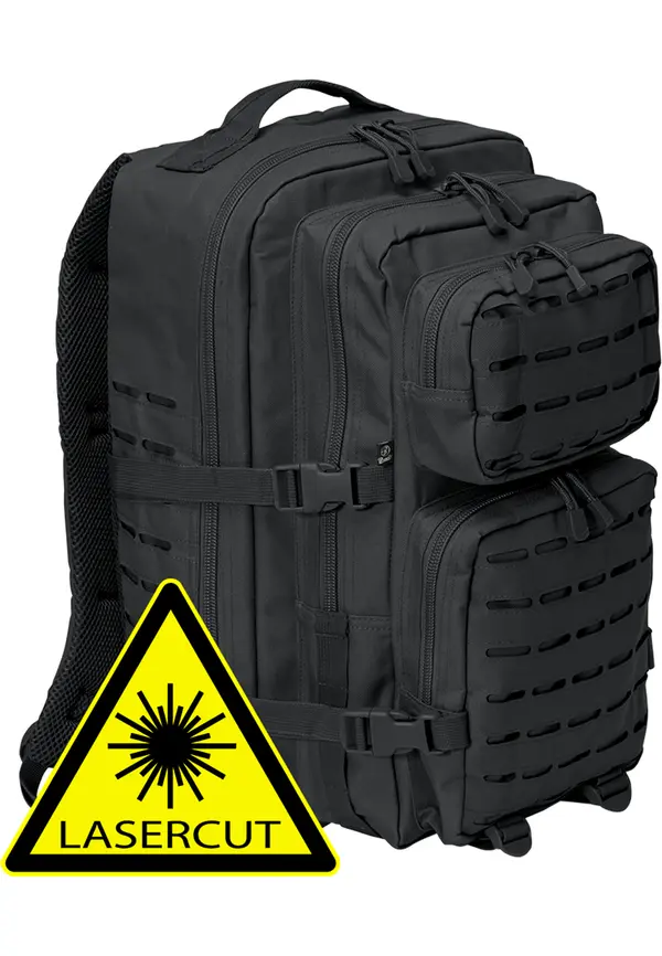 Brandit Velik črn nahrbtnik Ameriški Cooper Lasercut