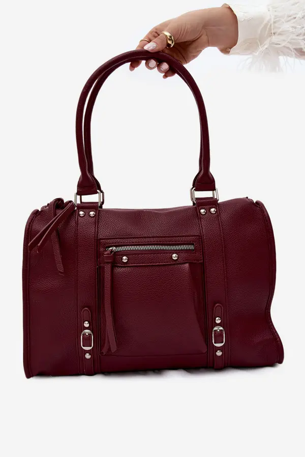 FLORA & CO Velika usnjena torba Flora&amp;Co Bordeaux Nolita