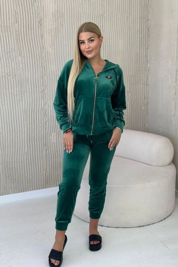 Kesi Velour set sweatshirt + trousers green