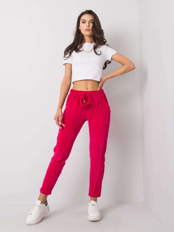 Fashionhunters Velour trousers RUE PARIS from fuchsia