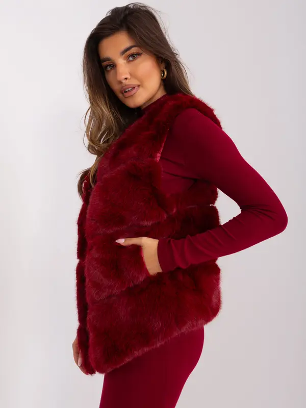 Wool Fashion Italia Vest-AT-KZ-2349.00P-burgundy