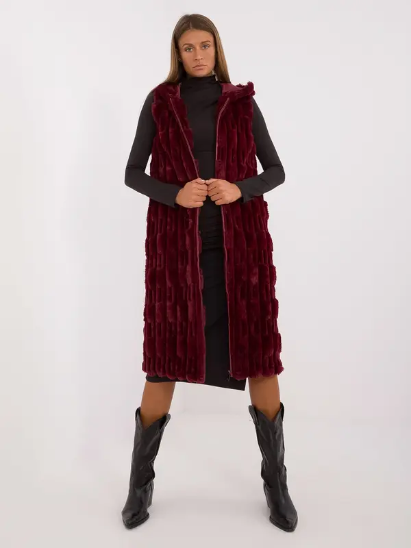 Wool Fashion Italia Vest-AT-KZ-2368-1.13-burgundy