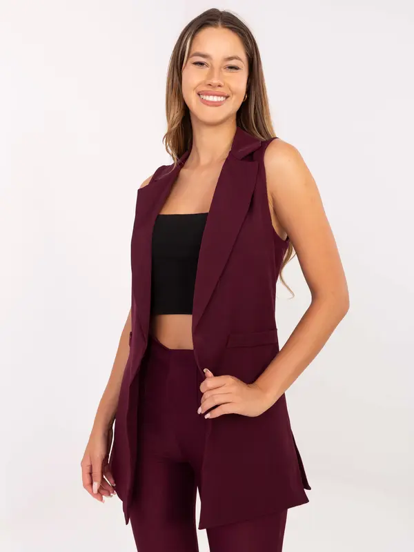 RUE PARIS Vest-IT-KZ-FL5069.84-burgundy