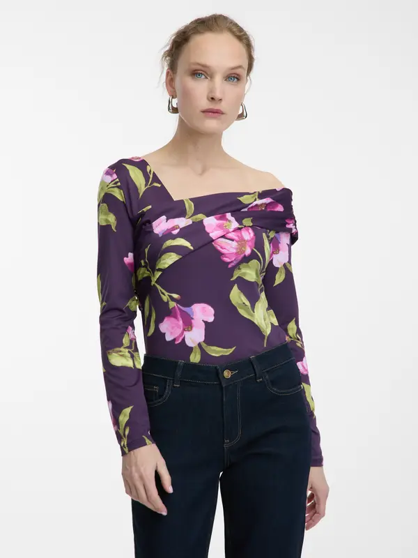 Orsay Vijolična ženska bluza s cvetličnim vzorcem