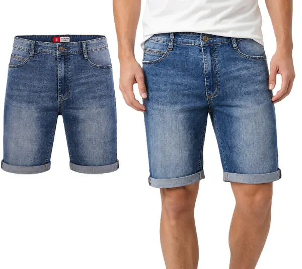 VIMAN Viman - Moške kratke hlače iz jeansa - Kog-25433