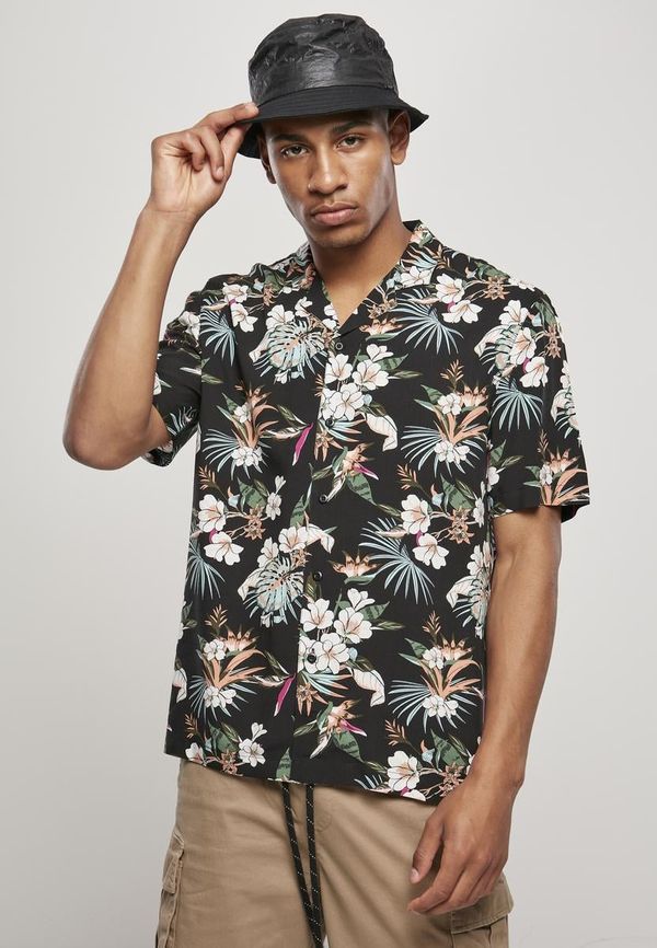 UC Men Viscose Shirt AOP Resort Blacktropical