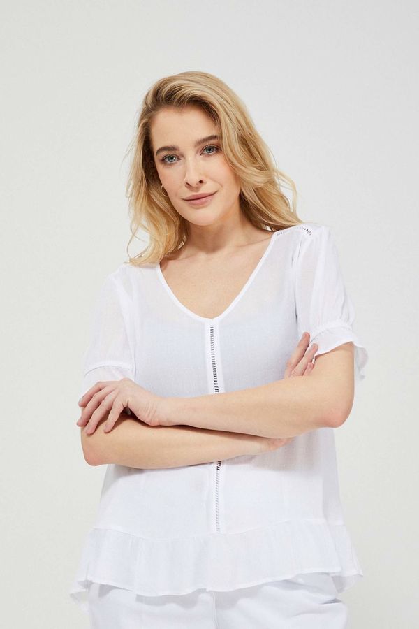 Moodo Viscose shirt with ruffles