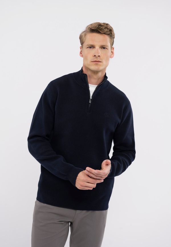 Volcano Volcano Man's Sweater S-Carlo Navy Blue