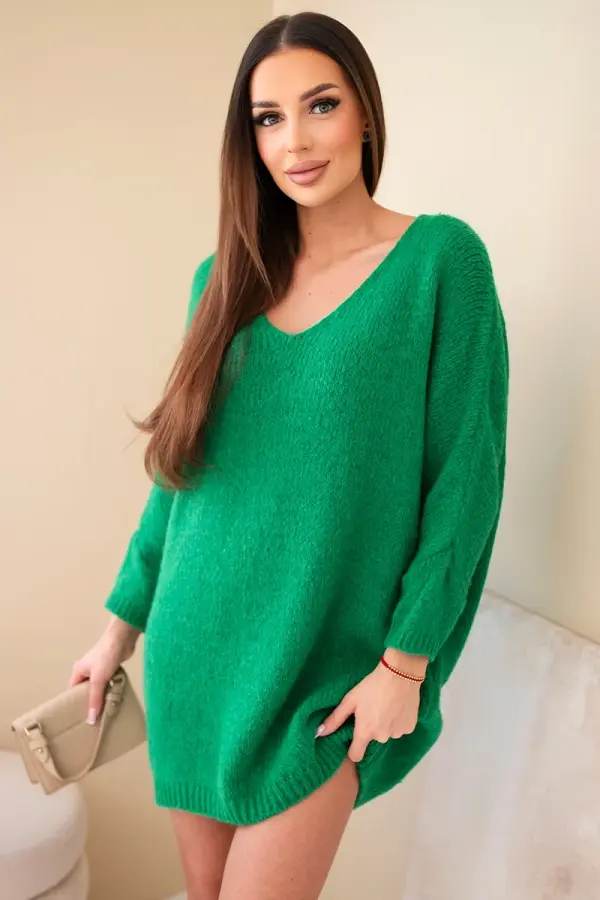 Kesi Włoski Volnena obleka za večje številke z V-izrezom