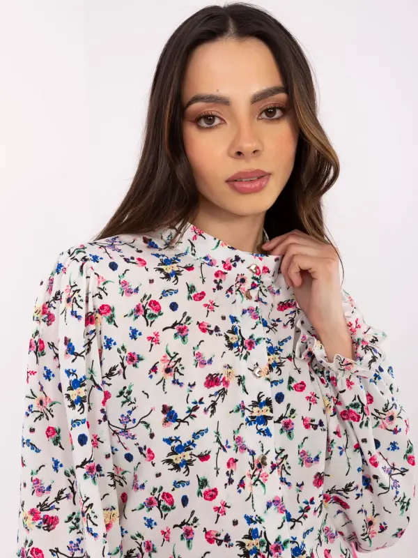 LAKERTA Vzorčana bluza s cvetličnim motivom