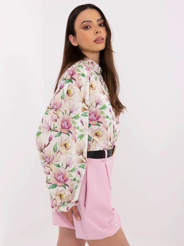 LAKERTA Vzorčana bluza s cvetličnim motivom