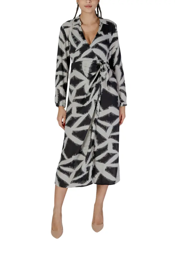 Jacqueline de Yong Vzorčana midi obleka Jacqueline De Yong
