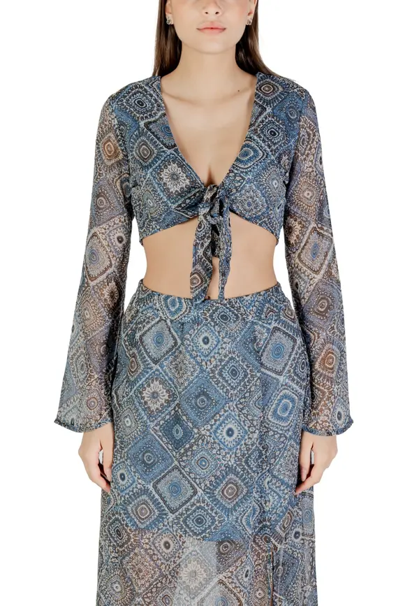 Only Vzorčast top z dolgimi rokavi