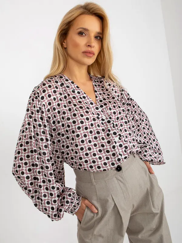 LAKERTA Vzorčasta bluza s širokimi rokavi