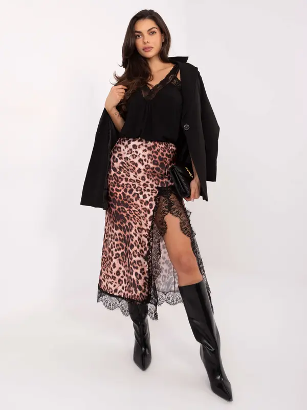 Italy Moda Vzorčasto krilo s čipko