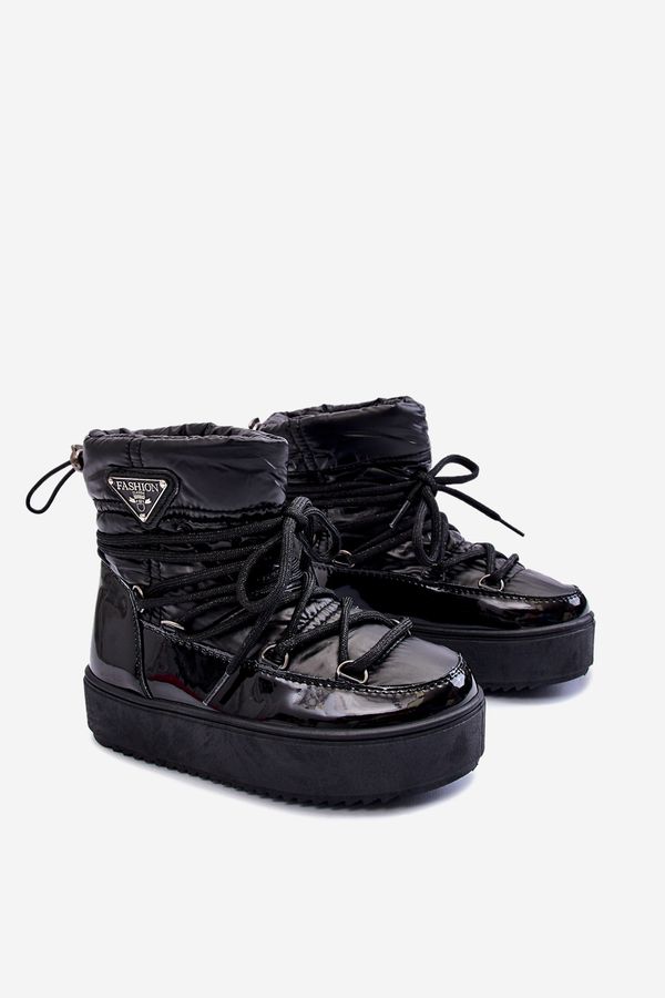 Kesi Warm lace-up snow boots Black Colina