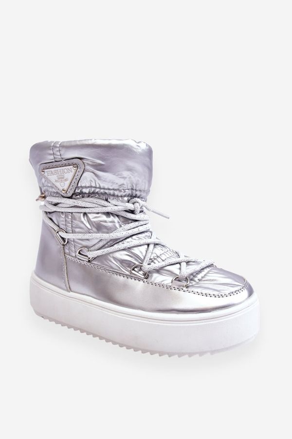 Kesi Warm lace-up snow boots silver Colina