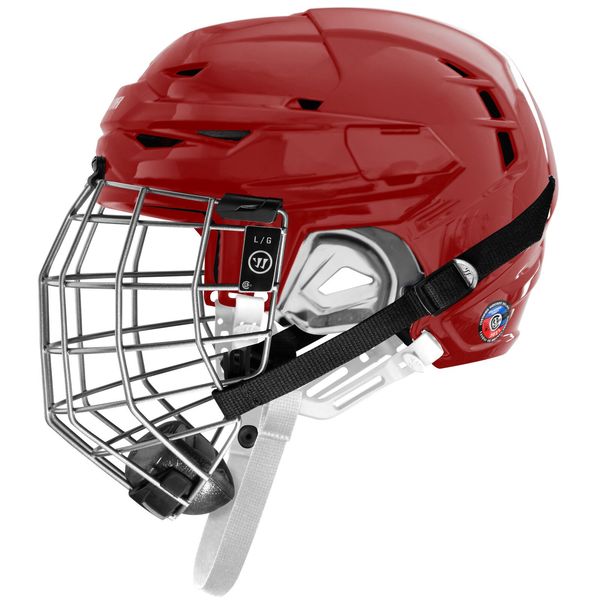 Warrior Warrior Covert CF 100 Senior red Hockey Helmet Combo, Senior