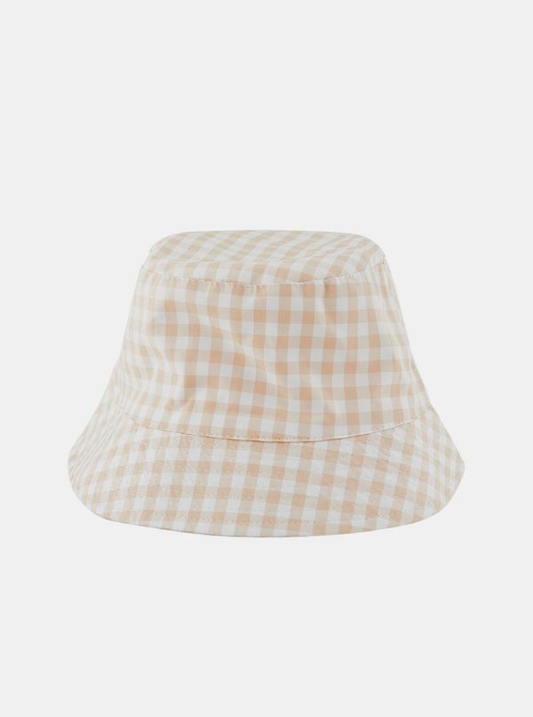 Pieces White and beige plaid hat Pieces Laya - Women
