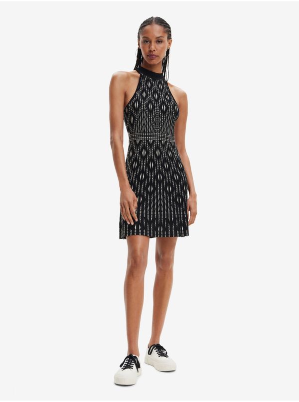 DESIGUAL White and Black Women Patterned Dress Desigual El Havre - Women