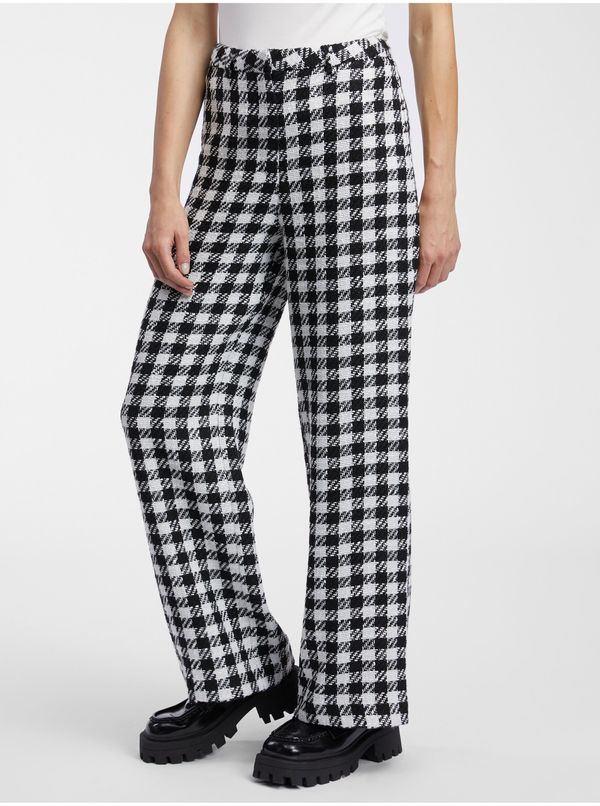 Orsay White-and-black women's patterned trousers ORSAY