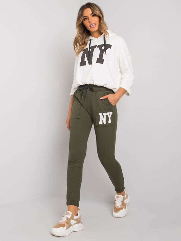 Fashionhunters White and khaki casual set by Lillynn