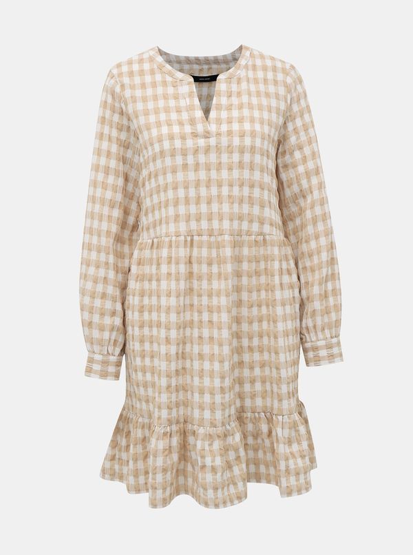 Vero Moda White beige plaid dress VERO MODA Kimi