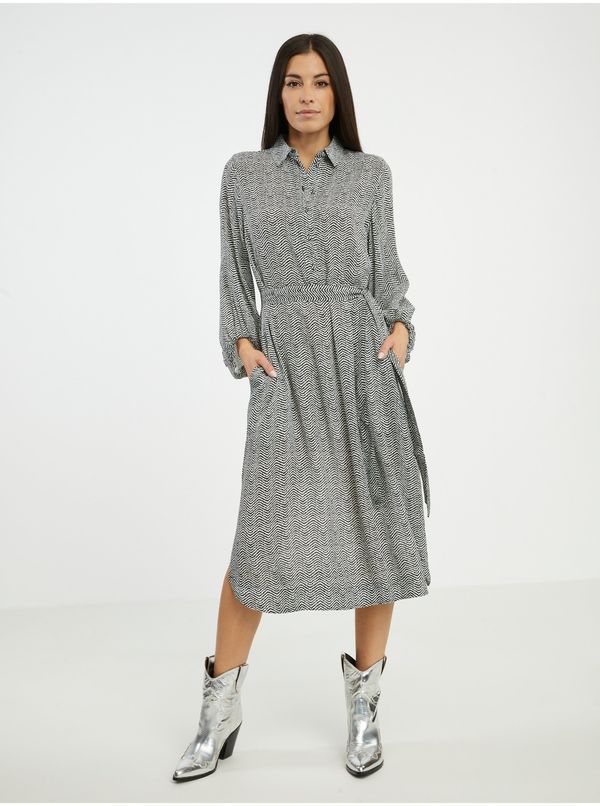 Fransa White-Black Women Patterned Dress Fransa - Women