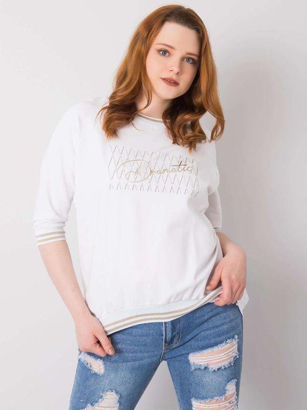 Fashionhunters White blouse with application and inscription