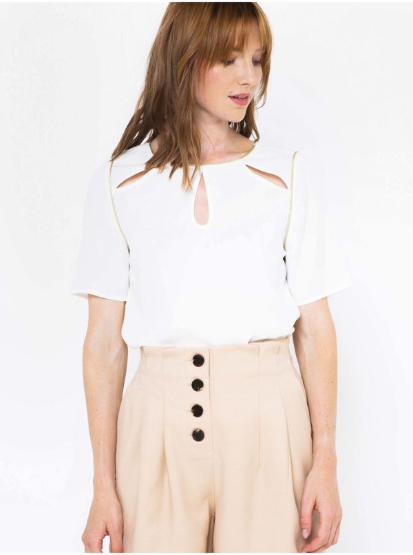 CAMAIEU White blouse with openings CAMAIEU - Ladies